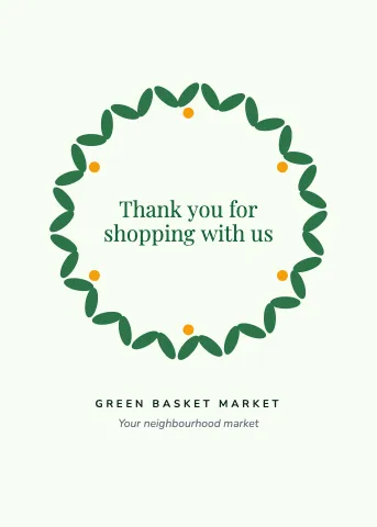 Grocery & market wreath greeting card template
