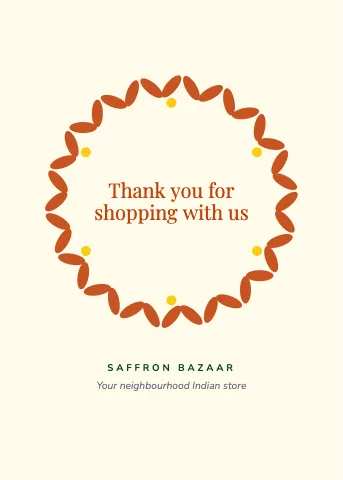 Indian grocery wreath greeting card template