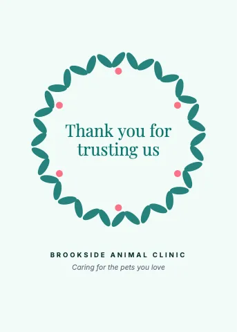Veterinary clinic wreath greeting card template