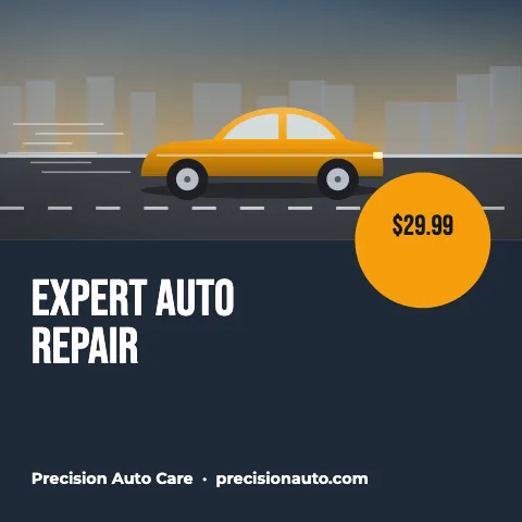 Auto repair colour block split social media post template