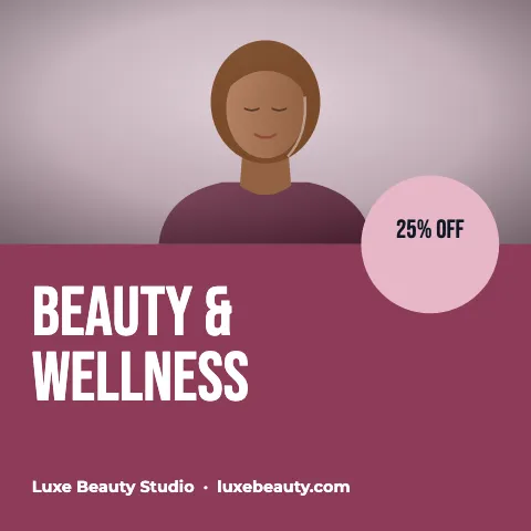 Salon & spa colour block split social media post template