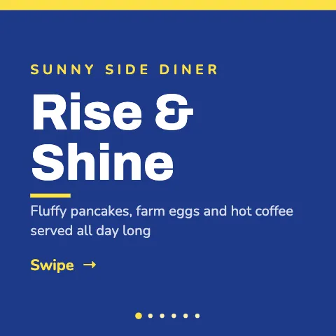 Breakfast diner services carousel social media post template
