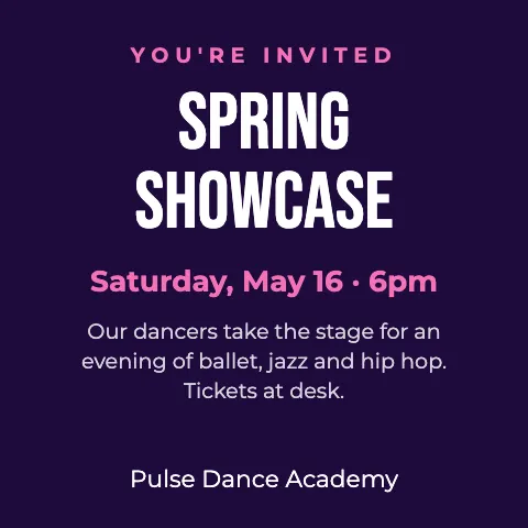 Dance studio event social media post template
