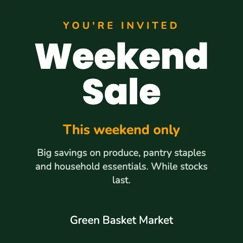 Grocery & market event social media post template