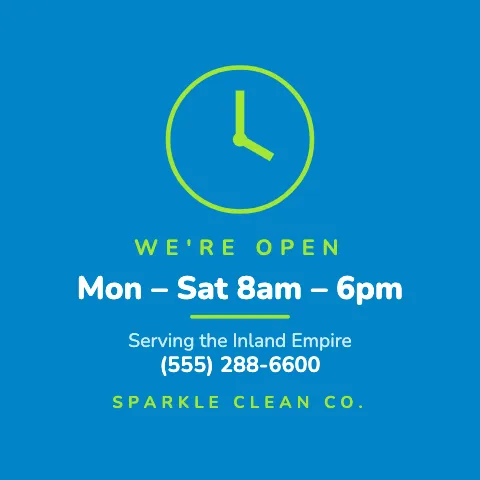 Cleaning services opening hours social media post template