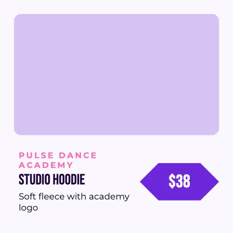 Dance studio product spotlight social media post template
