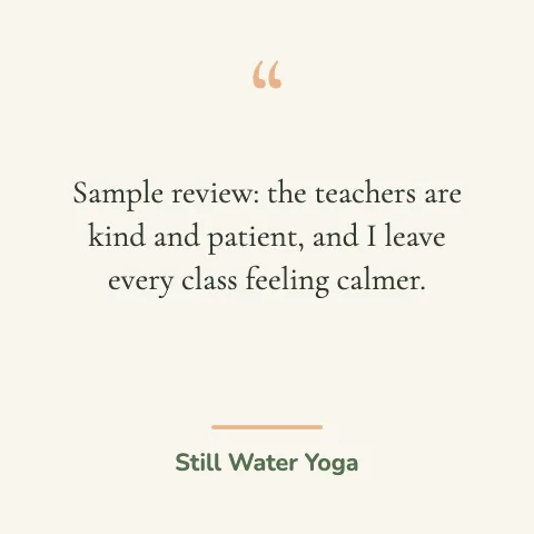 Yoga studio testimonial social media post template