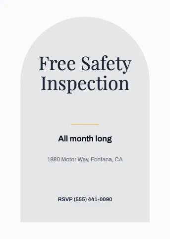 Auto repair arch invitation template