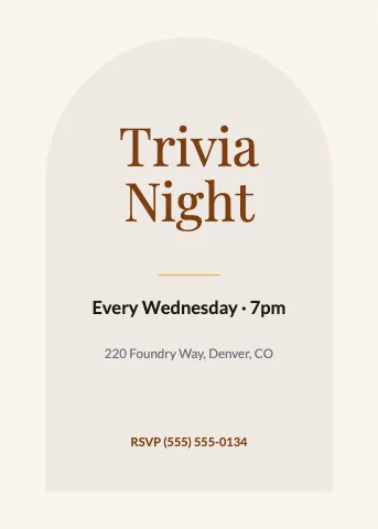 Brewery & bar arch invitation template
