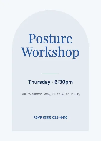 Chiropractic & physio arch invitation template
