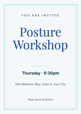 Chiropractic & physio elegant invitation template
