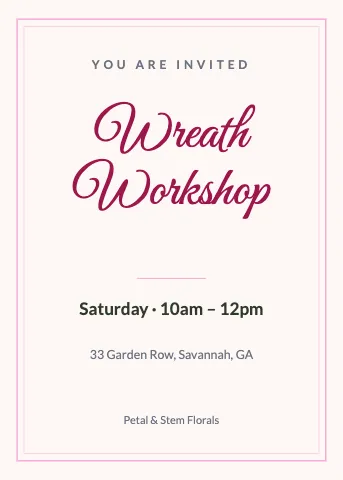 Florist elegant invitation template