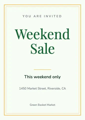 Grocery & market elegant invitation template