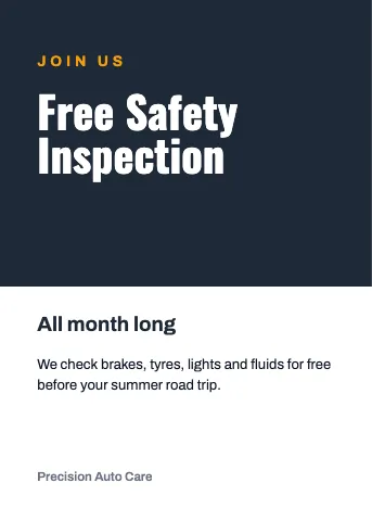 Auto repair modern invitation template