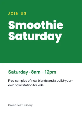 Juice & smoothie bar modern invitation template