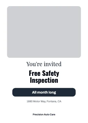 Auto repair photo invitation template