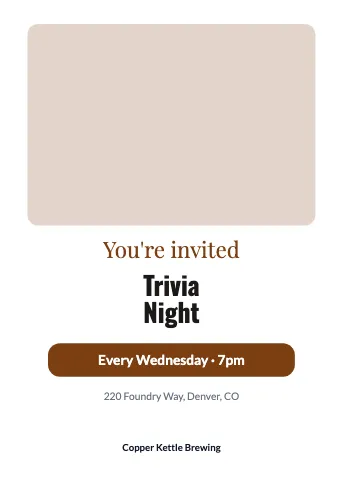 Brewery & bar photo invitation template