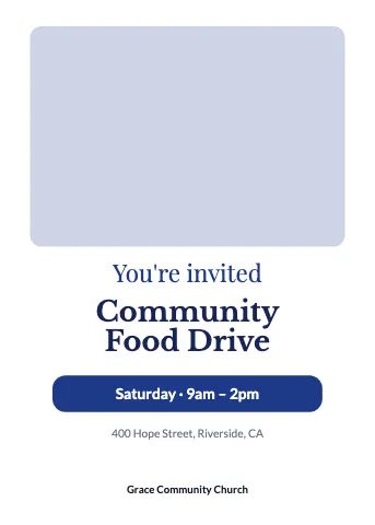 Church & community photo invitation template