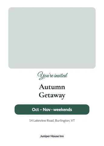 Hotel & B&B photo invitation template