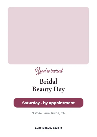 Salon & spa photo invitation template