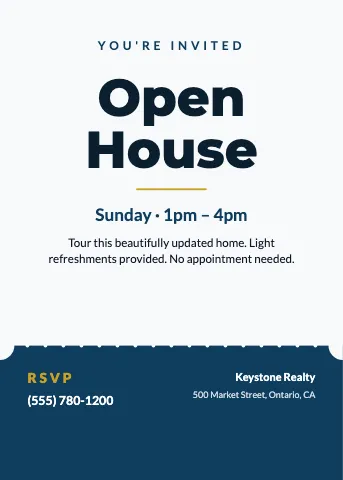 Real estate ticket invitation template
