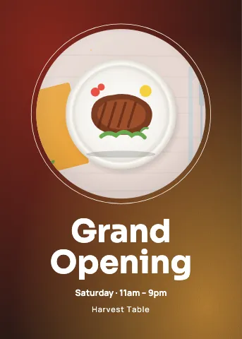 Restaurant grainy gradient invitation template