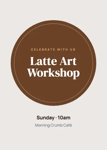 Café & bakery circle seal invitation template