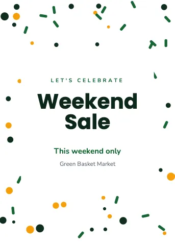 Grocery & market confetti invitation template