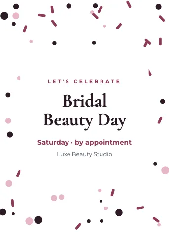 Salon & spa confetti invitation template