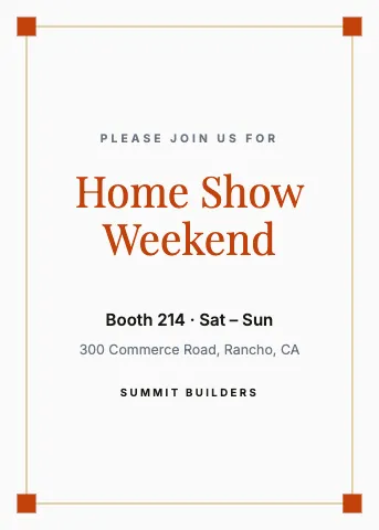 Contractor & construction corner frame invitation template