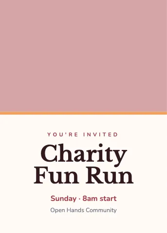 Nonprofit & charity photo band invitation template