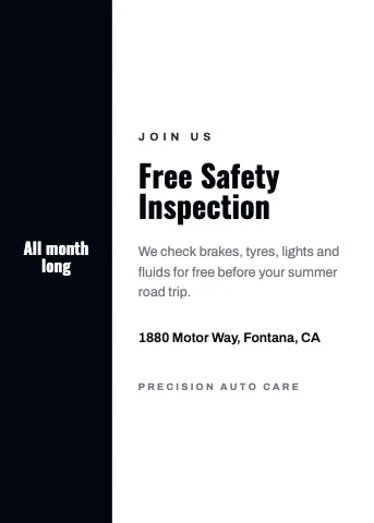 Auto repair side panel invitation template