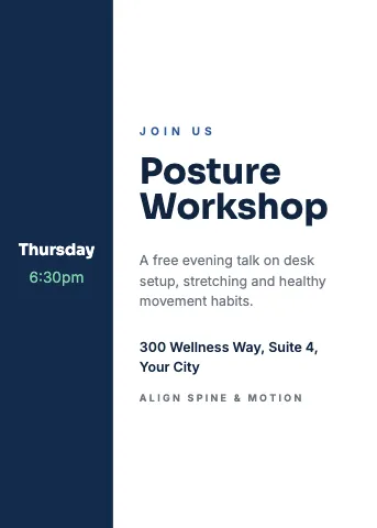 Chiropractic & physio side panel invitation template