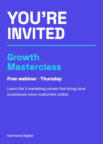 Tech & agency oversized type invitation template