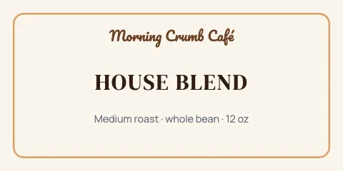 Café & bakery framed label template