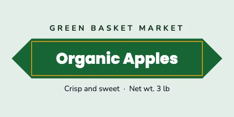 Grocery & market hex tag label template