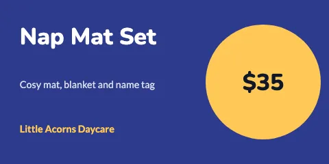 Daycare & preschool with price label template