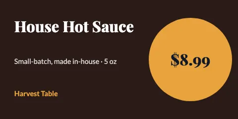 Restaurant with price label template