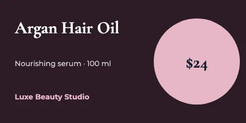 Salon & spa with price label template