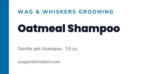 Pet grooming product label template