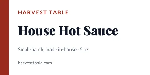 Restaurant product label template