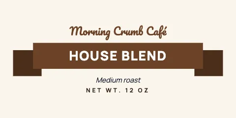 Café & bakery ribbon label template