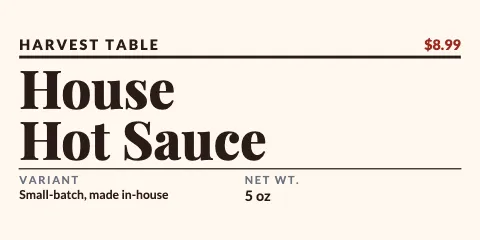 Restaurant swiss grid label template