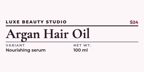 Salon & spa swiss grid label template