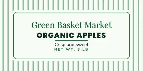 Grocery & market ticking stripe label template