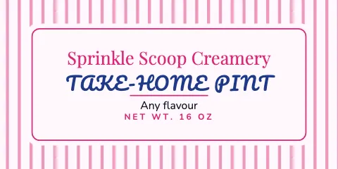 Ice cream shop ticking stripe label template