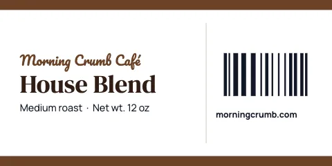 Café & bakery three-panel wrap label template
