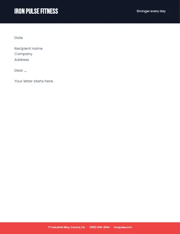 Fitness & gym header band letterhead template