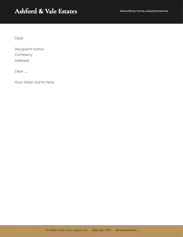 Luxury homes header band letterhead template
