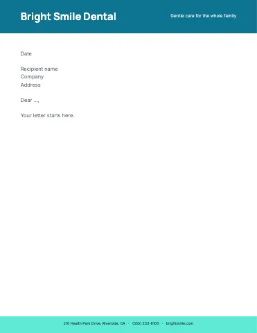 Medical & dental header band letterhead template